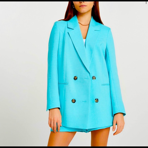 River Island blue long sleeve blazer - Picture 3 of 4